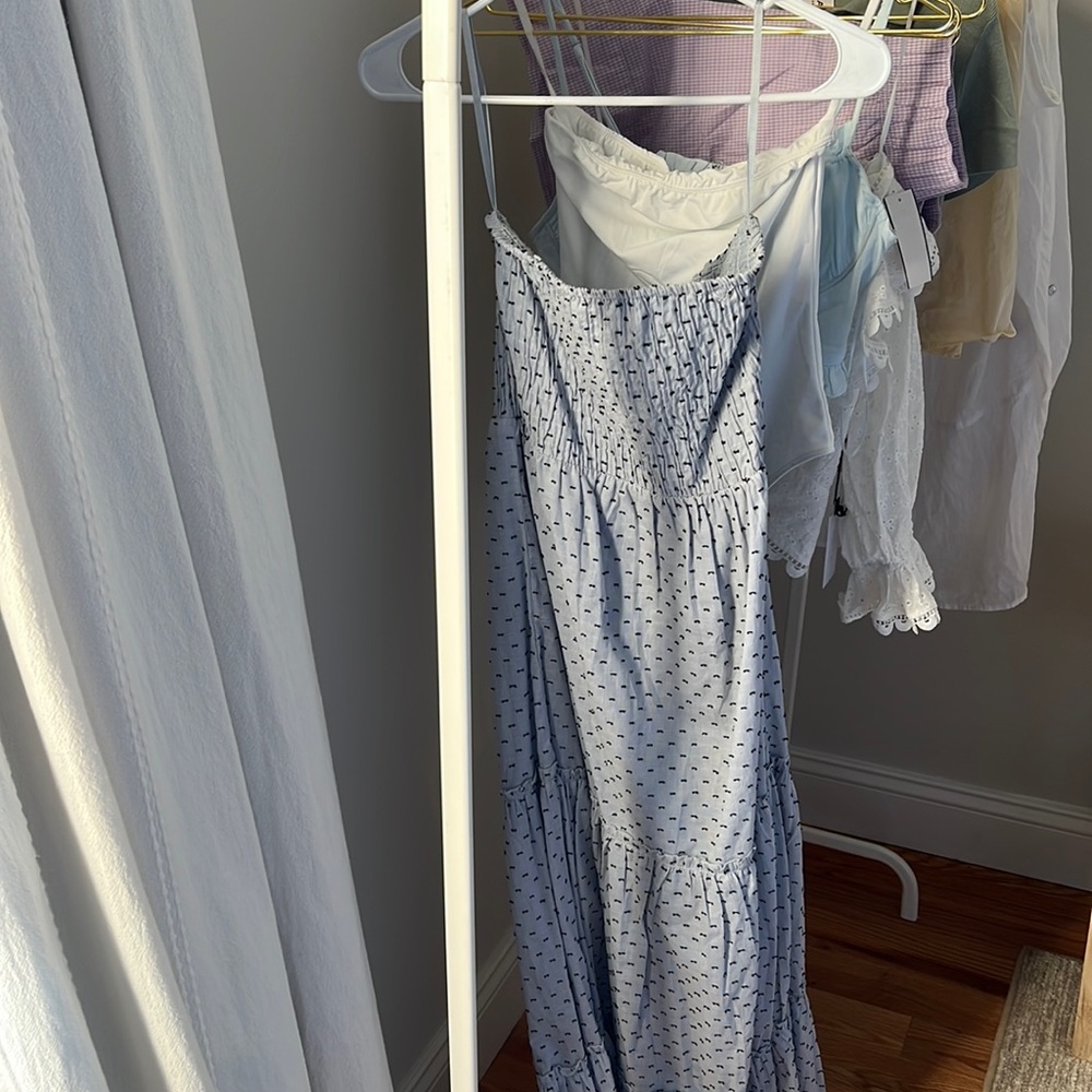 Blue ruffle maxi dress